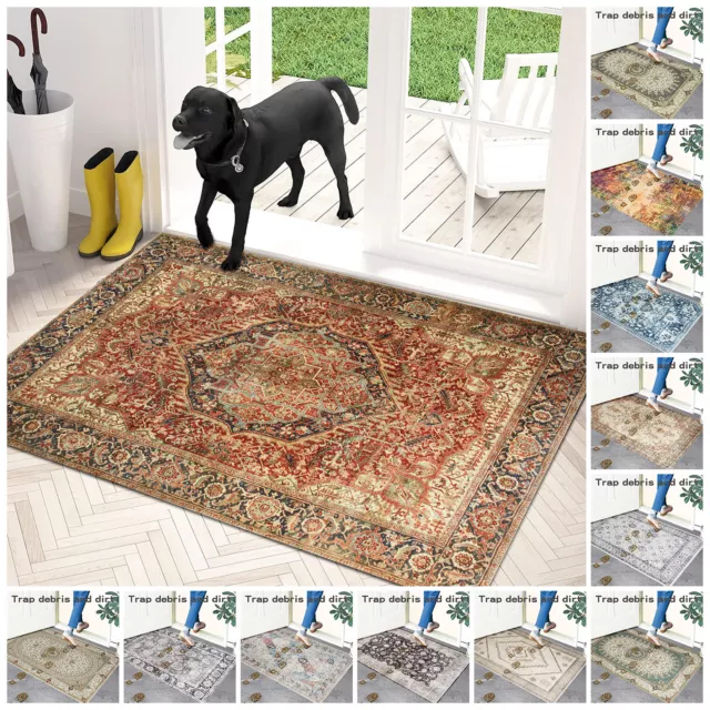 Non Slip Large Door Mat Dirt Trapper Washable Rug Indoor Outdoor Welcome Mats UK