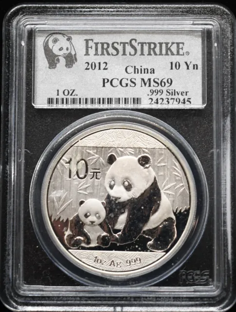 2012 10Y Chinese Panda PCGS MS69 First Strike 1oz .999 Fine Silver #K332