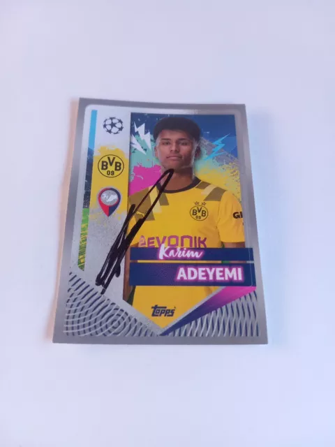 Champions League Sticker signiert Karim Adeyemi Borussia Dortmund NEU