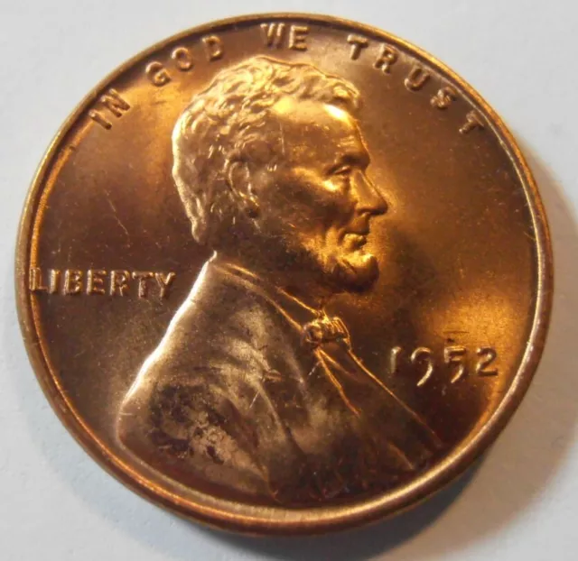1952 P  LINCOLN CENT - BU, Beautiful Uncirculated Mint-State wheat penny