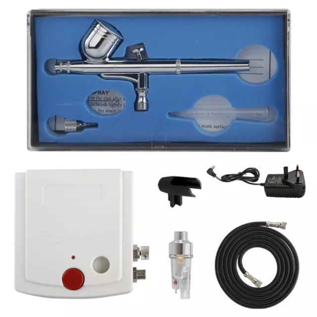 SALE!!! Airbrush & Compressor Kit Dual Action Spray Gun Model Paint Tattoo 0.3MM 2