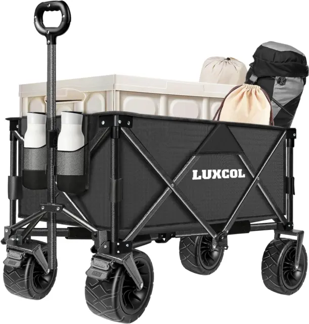 BEACH WAGON WITH Big Wheels for Sand, Collapsible Heavy Duty Beach Cart  $199.00 - PicClick