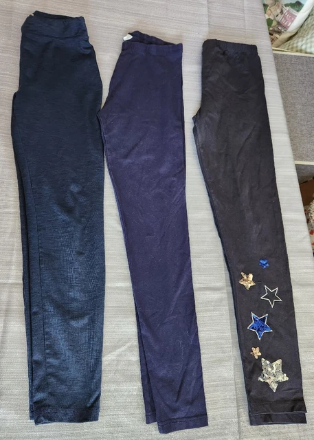 Girls age 12-13 clothes bundle 3 pairs of leggings inc Monsoon Navy blue