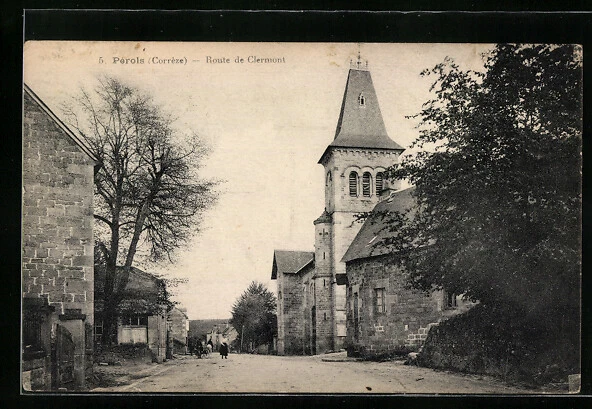 CPA Perols, Route de Clermont 1924