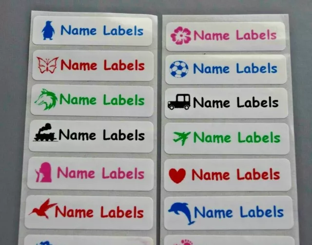 Stick on Waterproof School  Personalised Identity Children Name Labels Stickers