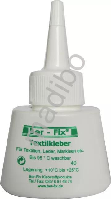 25,00 Euro pro 100g Ber-Fix Textilkleber 40 Gramm Stoffe Gewebe Leder Markisen