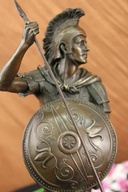 USA Ornaments of ancient Roman soldier statue bronze sculpture warrior Spear NR