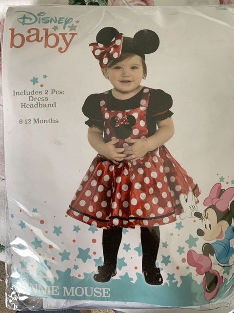 Disney Baby Infant Minnie Mouse Pink Dress Costume Size 6-12 M 2 Piece Halloween
