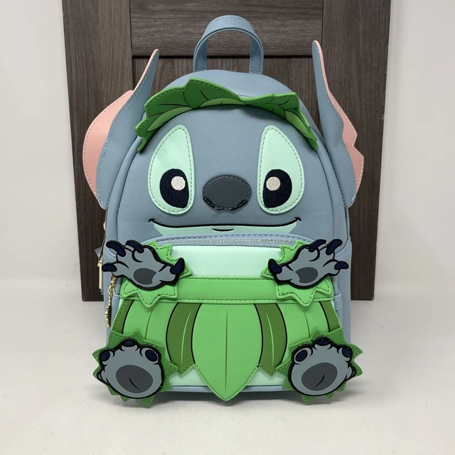 DISNEY LOUNGEFLY LILO & Stitch Hula Mini Backpack Blue Tropical
