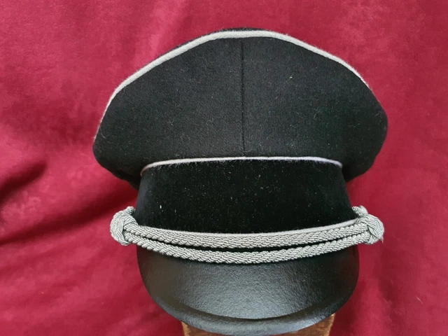 Schwarze WSS Schirmmütze Offizier  2.WK.