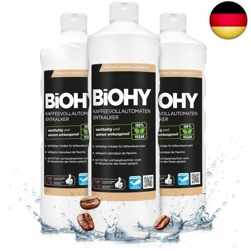 BiOHY Kaffeevollautomaten Entkalker (3 x 1 Liter) | Flüssiger Entkalker für K