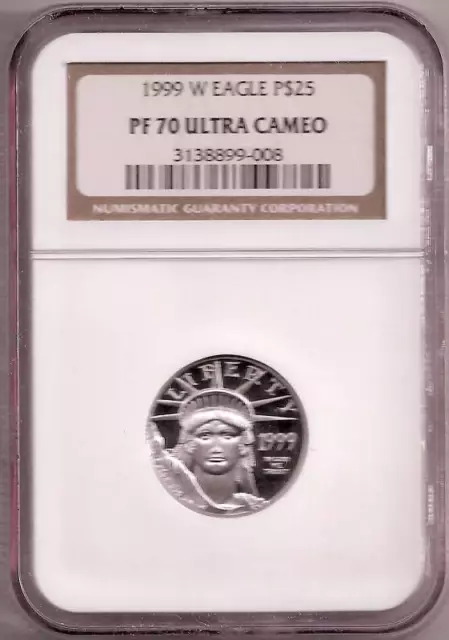 1999 Ngc Pr70Ucam $25  Platinum American Eagle Coin