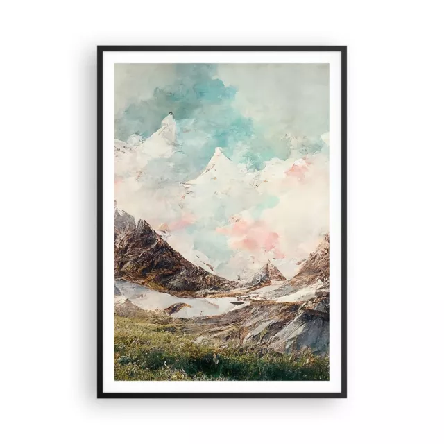 Cuadro Poster de Pared 70x100cm P�ster Marco Paisaje Monta?as Pedazo Wall Art