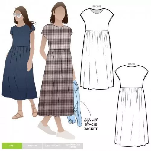 Style Arc Sewing Pattern Montana Midi Dress Sizes 18-30