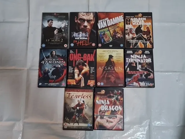 Martial Arts -DVD  Bundle/ Joblot X 10  -jet Li/vandame/seagal  Good To Vgc  00