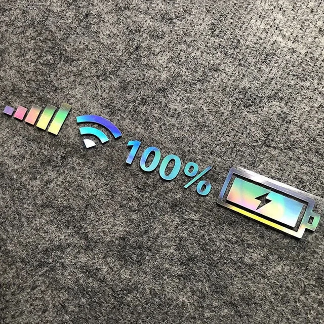 CAR STICKER FUNNY Wifi Battery Signal Logo Vinyl Sticker Reflective ...