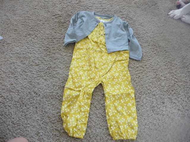 NEW NWT Carters girls 18 months beautiful floral jumpsuit and cardigan set