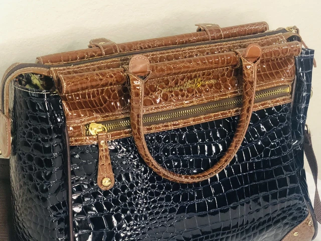 Samantha Brown & Black Croco-Embossed Carry On Bag Grown Luggage Bag 2