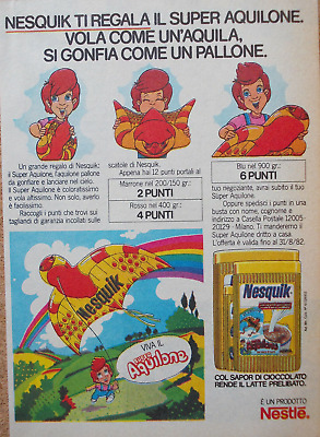Pubblicità Advertising Werbung Italian Clip 1982 NESQUIK NESTLE' SUPER AQUILONE