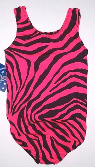 Motionwear Leotard Bodysuit Tank Gymnastics #2100 Animal Print Pink New Girl Int 3