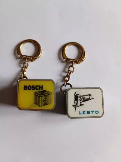 2 Porte-clés Lampes Outillage Automobile BOSCH Keychain vintage 60'