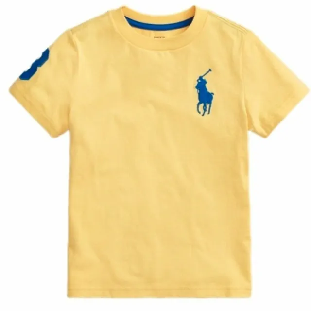 Ralph Lauren Polo Baby T shirt top Crew S/S Big Pony Bright Yellow Genuine