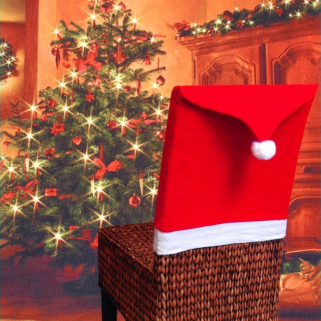 Stuhlbezug Anti-Fading Einfach zu verwenden Frohe Weihnachten Weihnachtsmütze