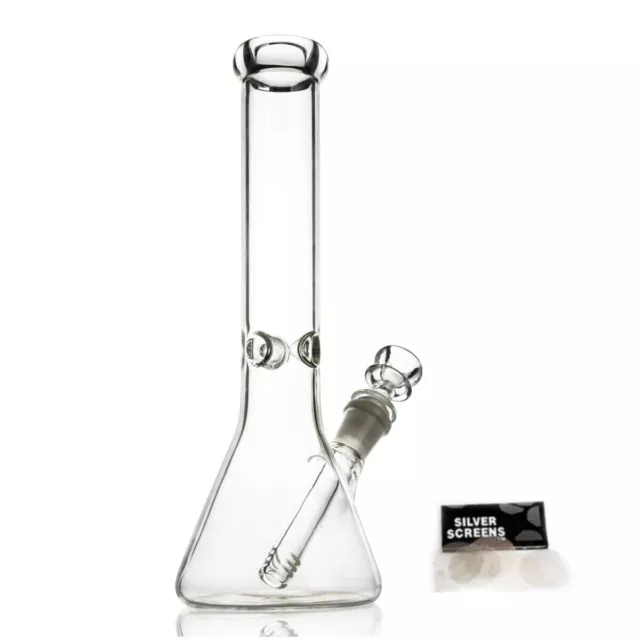 10" Glass Heavy Bongs Bong Hookah Water Pipe Heavy Beaker 14mm Bowl