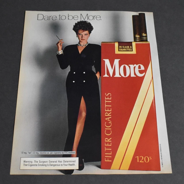 1985 Print Ad Heels Fashion Style Lady Long Legs More Cigarettes Dare
