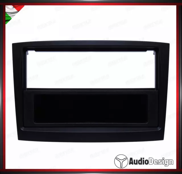 Mascherina Iso/2Din Kit Montaggio Autoradio Fiat Doblo' Dal 2015 Nero Lucido