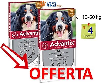 Advantix Bayer 4 pipette per cani da 40 - 60 kg - oltre 40 kg fino a 60 kg