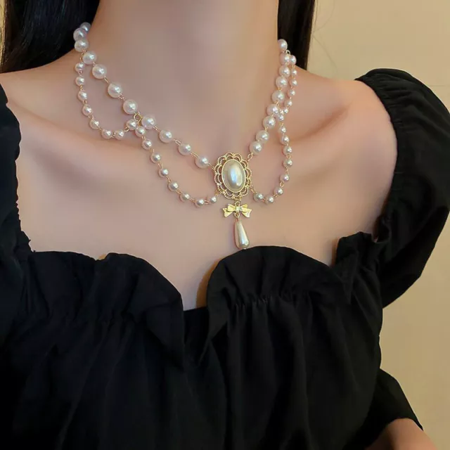 New Fashion Double Layer Necklace For Women Charm Delicate Choker Chain Jewe BII