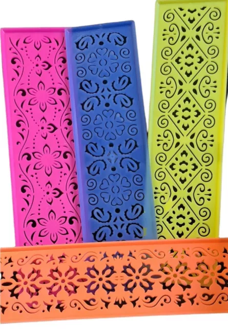 Beautiful 18.5" Rectangle Plastic Rangoli Stencil ideal for Pooja/Puja/Diwali
