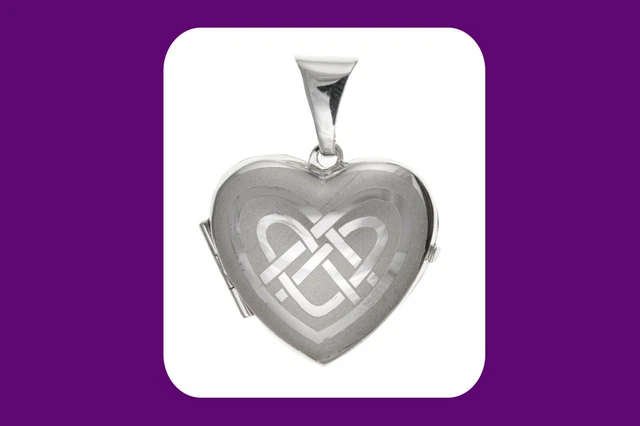 Silver Celtic Heart Locket 20mm Solid Sterling Silver 925 Hallmark All Lengths