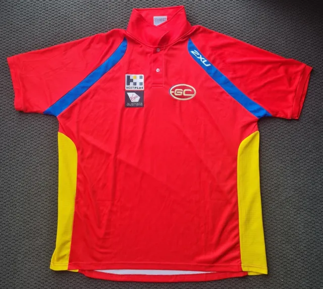 AFL Gold Coast Suns Polo Shirt Size 2XL Used VGC