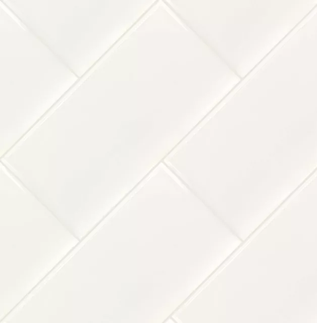 White 3 in. x 6 in. Glossy Ceramic Subway Tile (10.75 sq. ft./case)