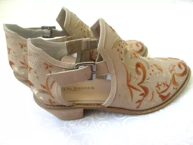 Kelsi Dagger Brooklyn Wheat Embroidered Bootie Shoes Size 9 M - New 2