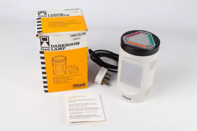 Lámpara de cuarto oscuro Durst - luz de seguridad tricolor para B&W, multigrado y color - en caja