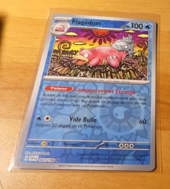 Pokemon Escarate Purple Francaise Card Reverse Holo Flagadoss Cards 043/198 Fr M
