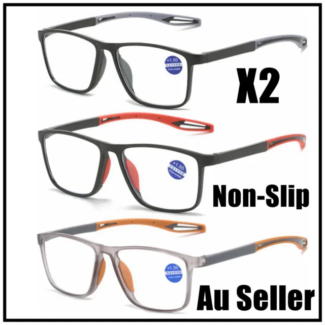 2X Non Slip Readers Blue Light Blocking Portable Reading Glasses Women Men Sport