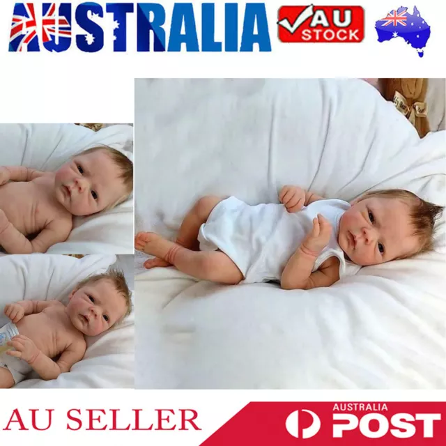 46CM Real Reborn Baby Dolls Lifelike Newborn Boy Full Body Vinyl Silicone Doll