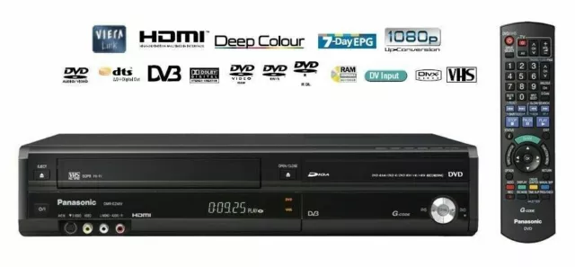 Panasonic DMR-EZ48VEB-K DVD/VCR VHS Combi Recorder + Freeview + Multi Region