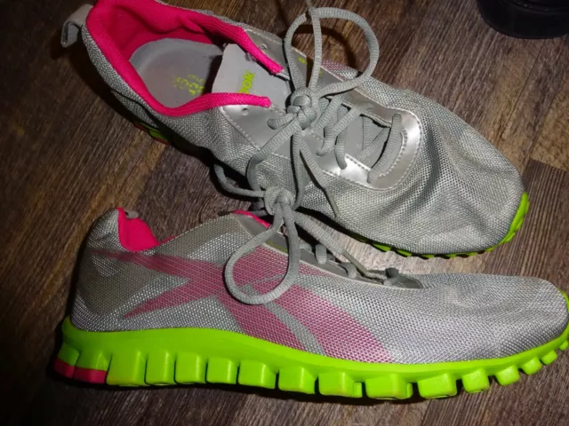 shoes women's 11 ~ REEBOK athletic running training gray green pink  lightweight