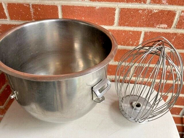 Hobart Genuine 20 QT Mixer Stainless Steel Mixing Bowl and Whisk/Whip