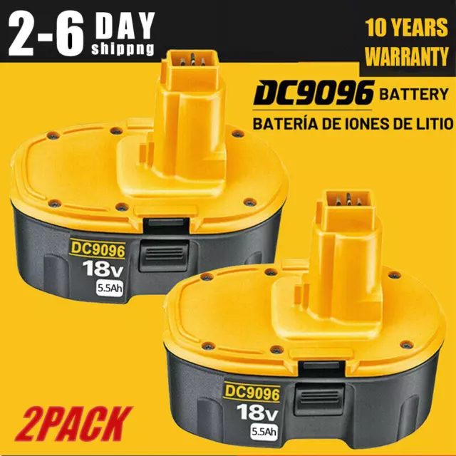 2 Pack 18 Volt XRP 5.5AH Battery For Dewalt DC9096-2 DC9098 DC9099 DW9096 DC9096