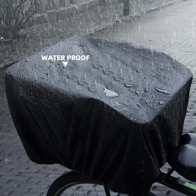 Housse De Panier Vélo 70x80 Cm - Imperméable Double Face (noir/argent) - Élastique Universel Pour Siège Ou Boîte