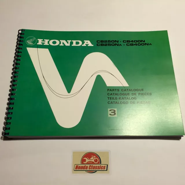 Honda Lista de Piezas Libro para CB250N CB400N Super Sueño Doble, Reproducción