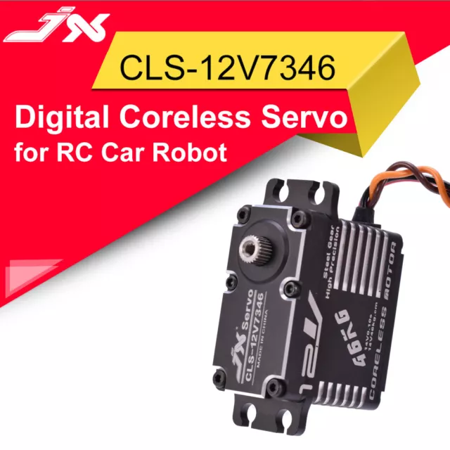 JX CLS-12V7346 46KG 12V 180° High Precision Steel Gear Digital Servo for RC Car