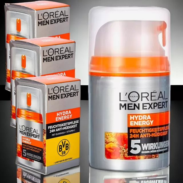 3x L´Oreal Men Expert Hydra Energy 24h *Limitierte BVB Edition* Anti-Müdigkeit