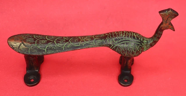 Peacock Antique Victorian Repro Handcrafted Brass Window Door Handle Pull Knob